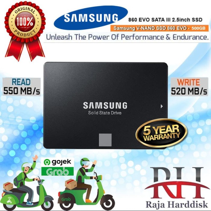 SSD Samsung 860 EVO 500GB - 860 EVO / 860EVO 500 GB - RESMI 5 Tahun