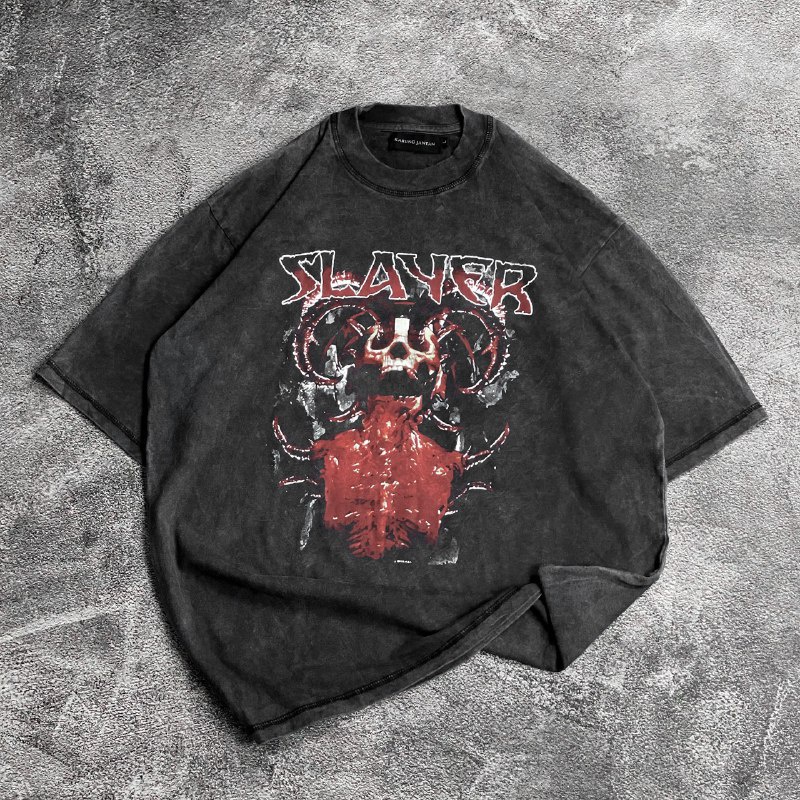 [OVERSIZE/UNISEX] BAJU KAOS OVERSIZE WASH / OVERSIZE T-SHIRT WASH "slayer"