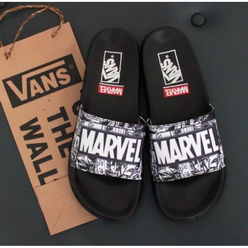 Sendal Pria Slide Urban Bahan Kulit | Sandal Santai Nyaman Jalan HangOut (Plus Paperbag)