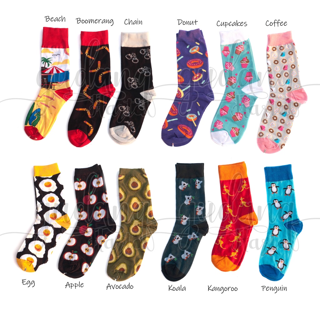 Kaos Kaki Panjang Fruit And Animal Sock Motif Buah Dan Hewan GH 103065