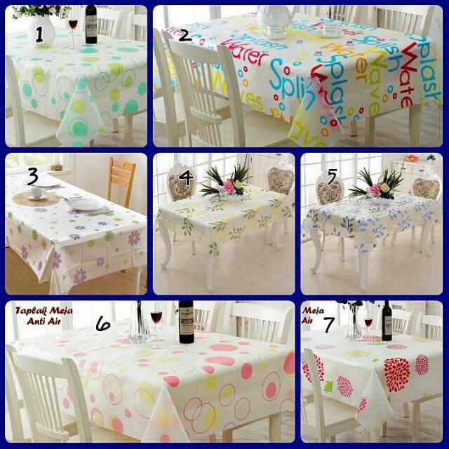Taplak alas tatakan meja makan dapur persegi waterproof anti air plastik pvc cantik