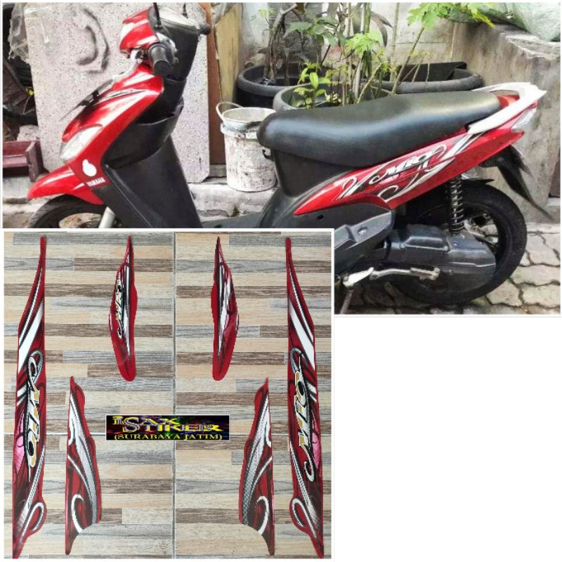 striping original Yamaha Mio sporty merah tahun 2010