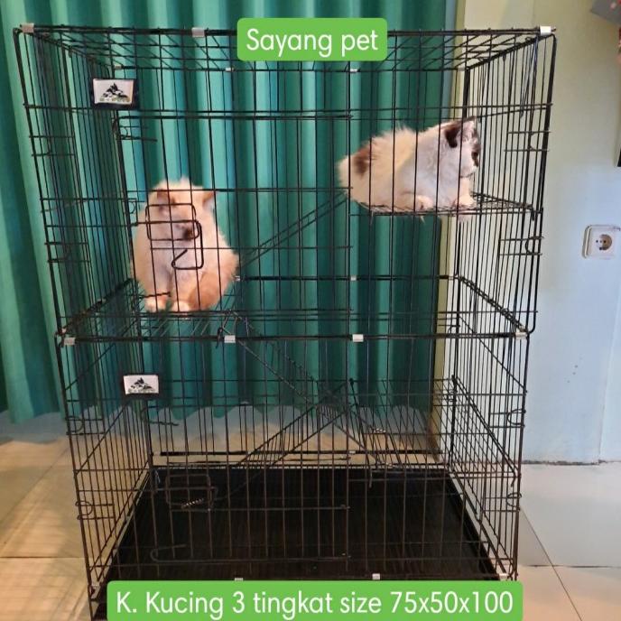 BISA BAYAR DITEMPAT kandang kucing 3 tingkat ukuran jumbo termurah xxl 75cm MURAH Kode 364
