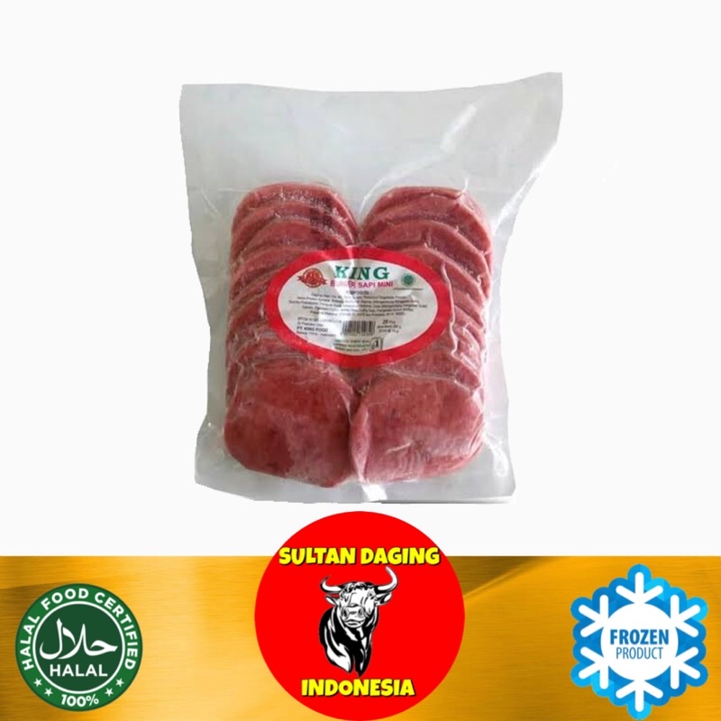 

BURGER SAPI MINI 280 GRAM ISI 20 PCS/ KING BURGER SAPI/BURGER DAGING SAPI/BURGER DAGING/BEEF BURGER