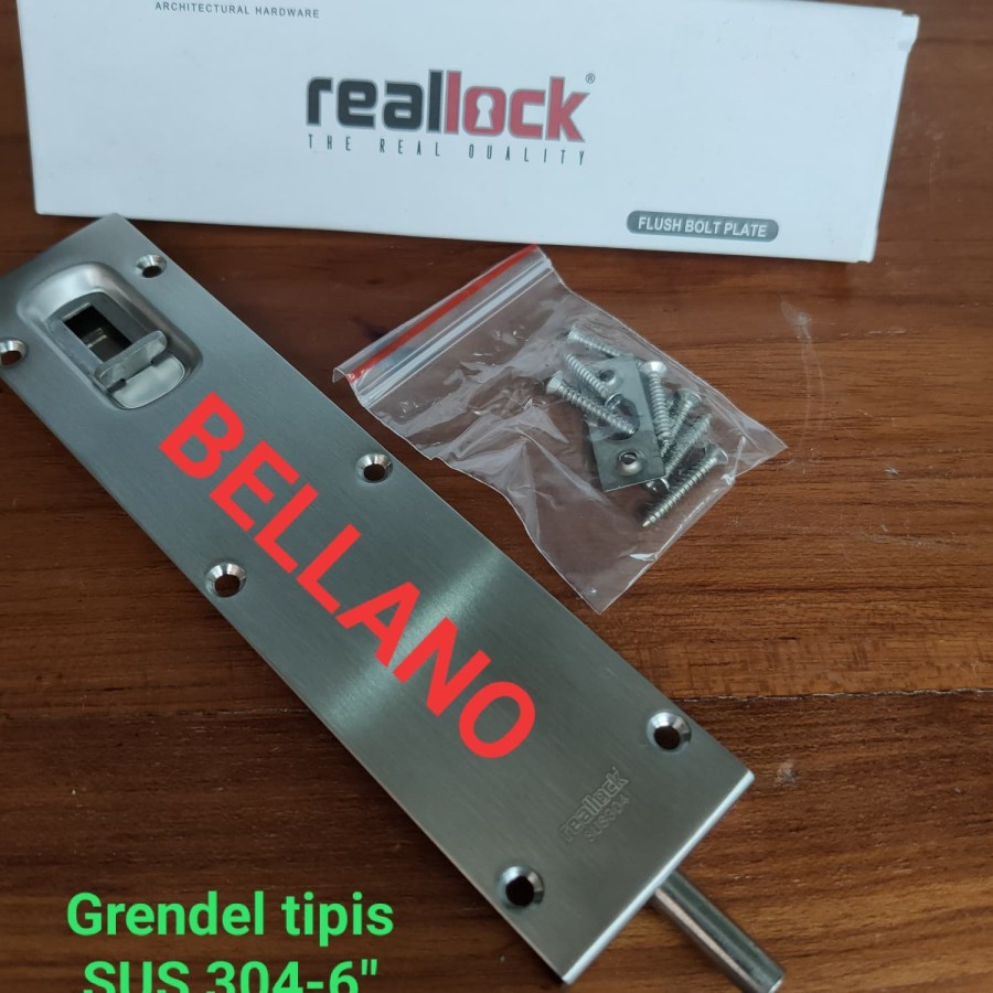 Grendel tipis merk Reallock, sus 304 uk 6''