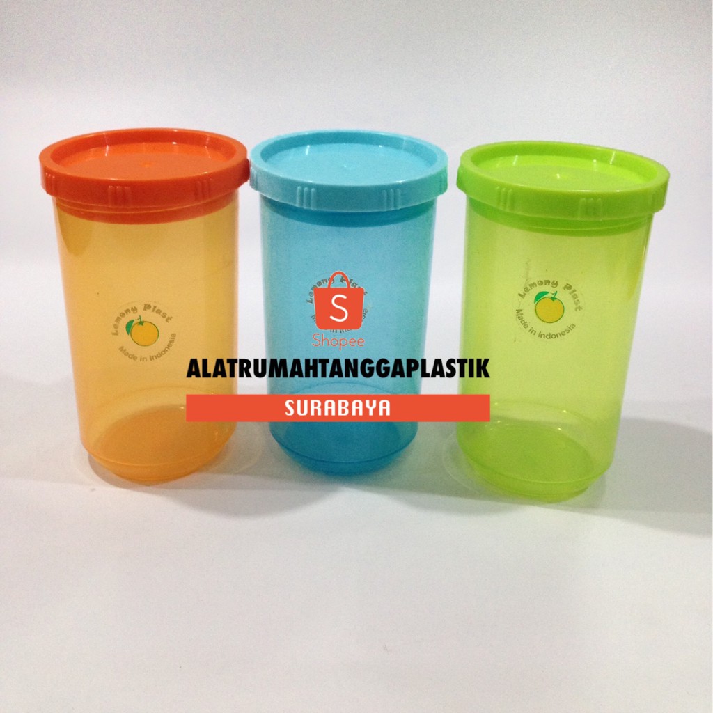 6 pcs Gelas Tutup Kiwi Lemony / Gelas Plastik + Tutup Putar / Botol Drat / Botol Plastik / Tumbler P
