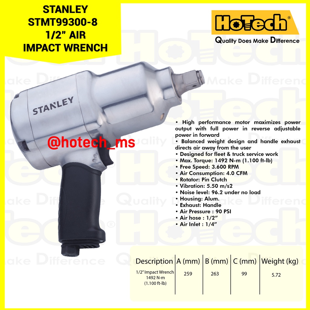 STANLEY | STMT99300  AIR IMPACT WRENCH 8 1/2” | IMPACT
