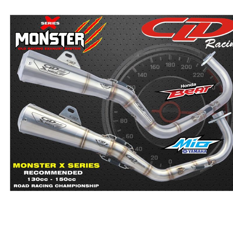 Knalpot CLD Racing MIO/Fino Type Monster X ORIGINAL