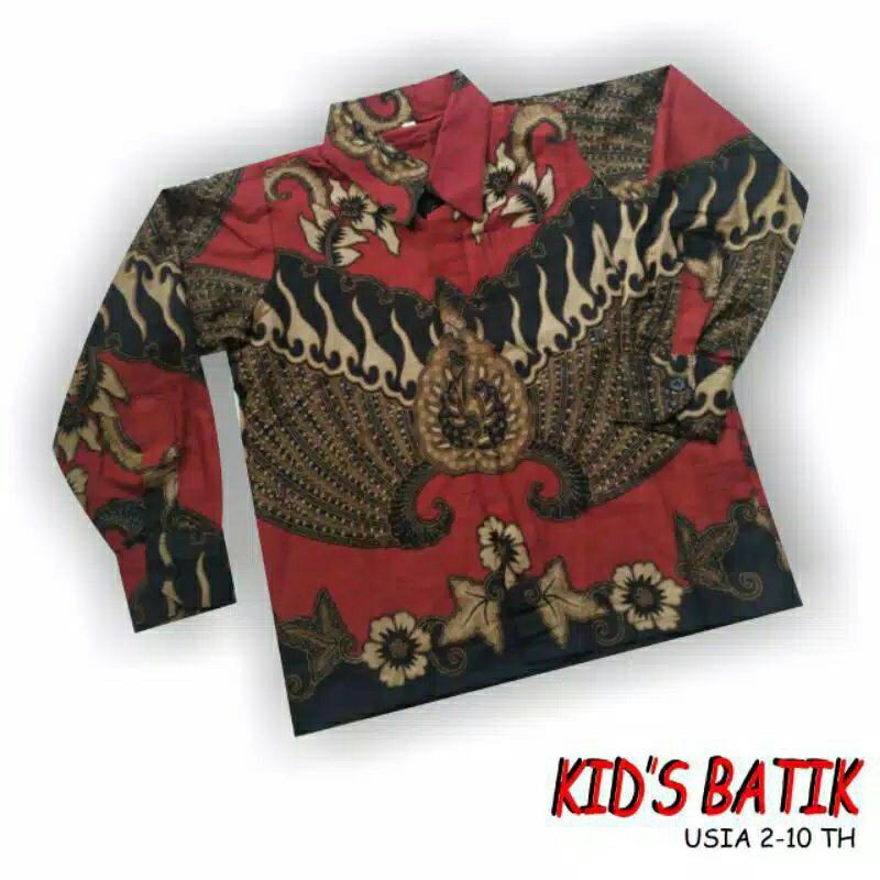 Baju batik anak laki-laki lengan panjang bisa buat sekolah hari batik