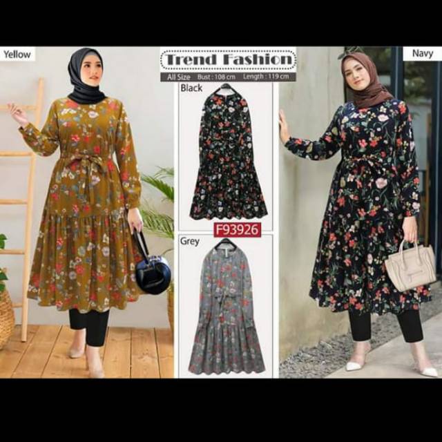 Tunik Flower Nadif Bahan Peach Mango 93926