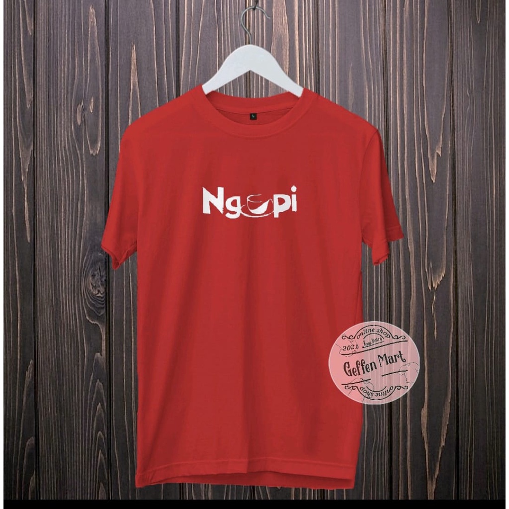 Kaos Distro Motif Ngopi / Baju Kaos Distro Oblong Pria Dan Wanita Murah / Atasan Pria Wanita Polos Keren