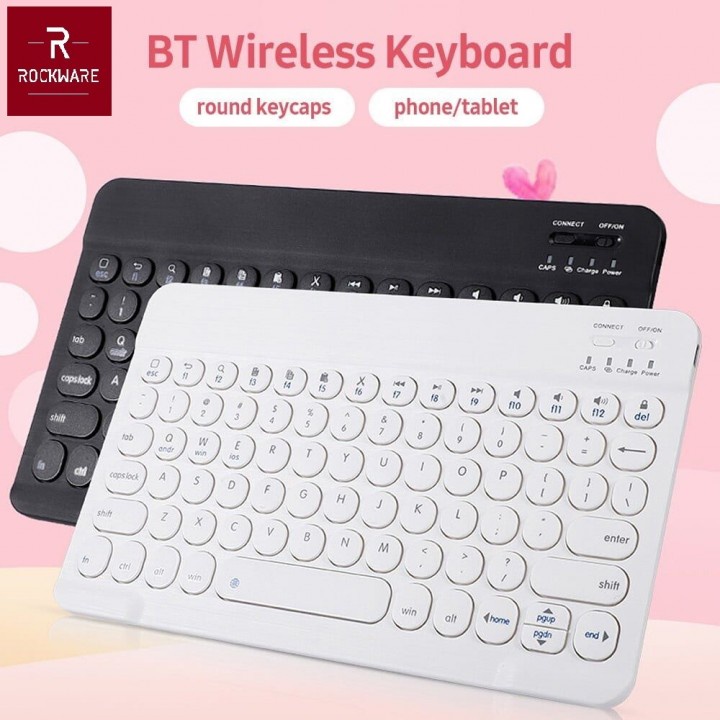 #TMAY21-39 ROCKWARE RW-0301D - Universal Slim Bluetooth Backlit 7 LED Keyboard