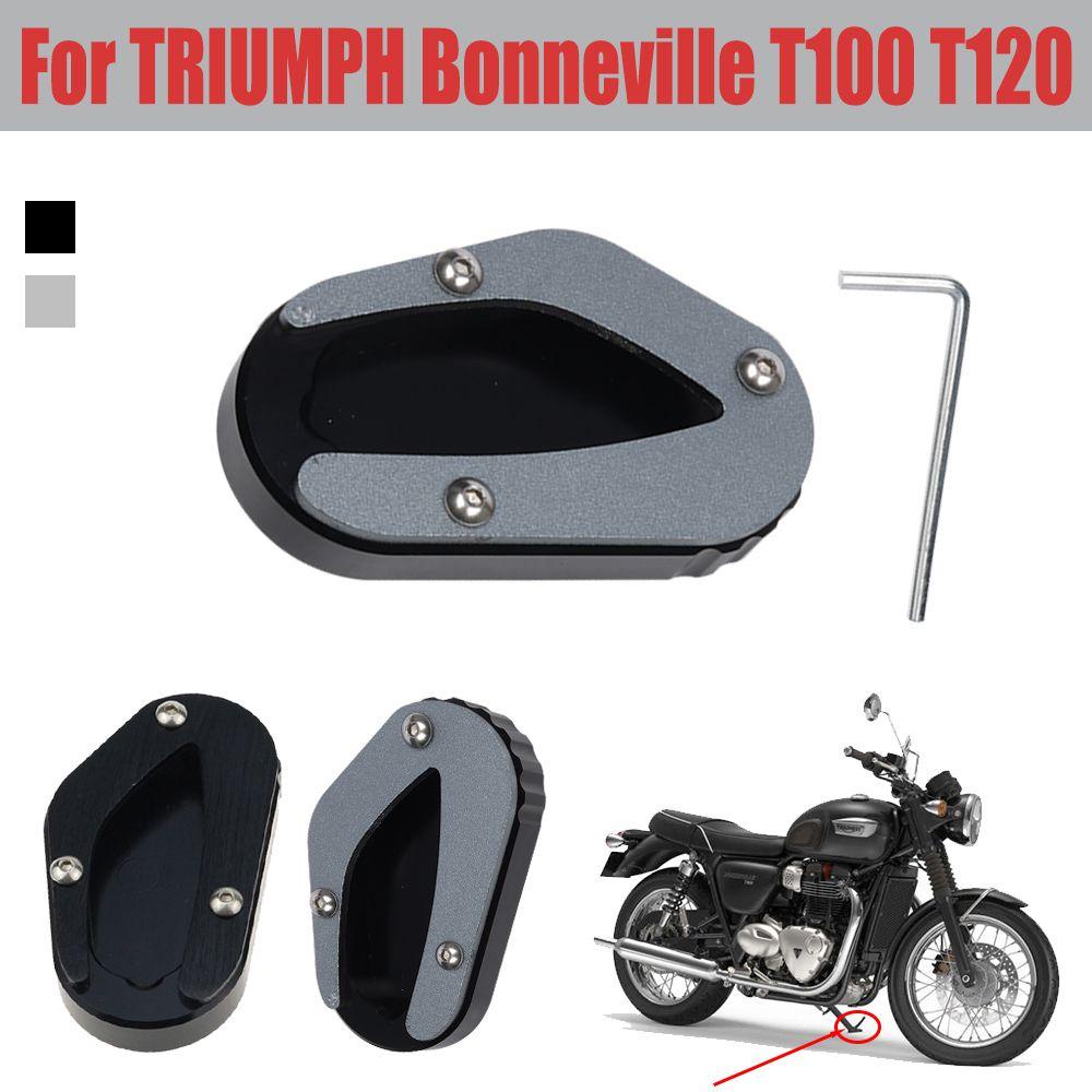 Populer Kaki Ekstensi Pad Pembesar Suku Cadang Motor Side Stand Kickstand Side Kick Stand Untuk Bonneville T100 2018-2020