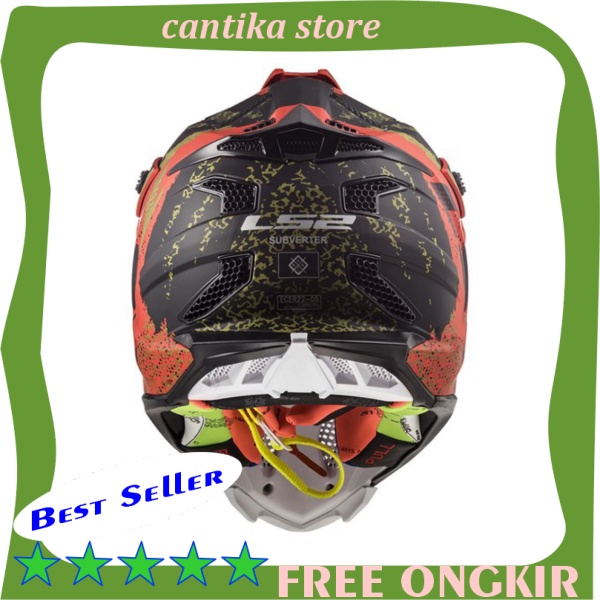 TERMURAH Helm LS2 MX470 Subverter Claw Matt Black Red