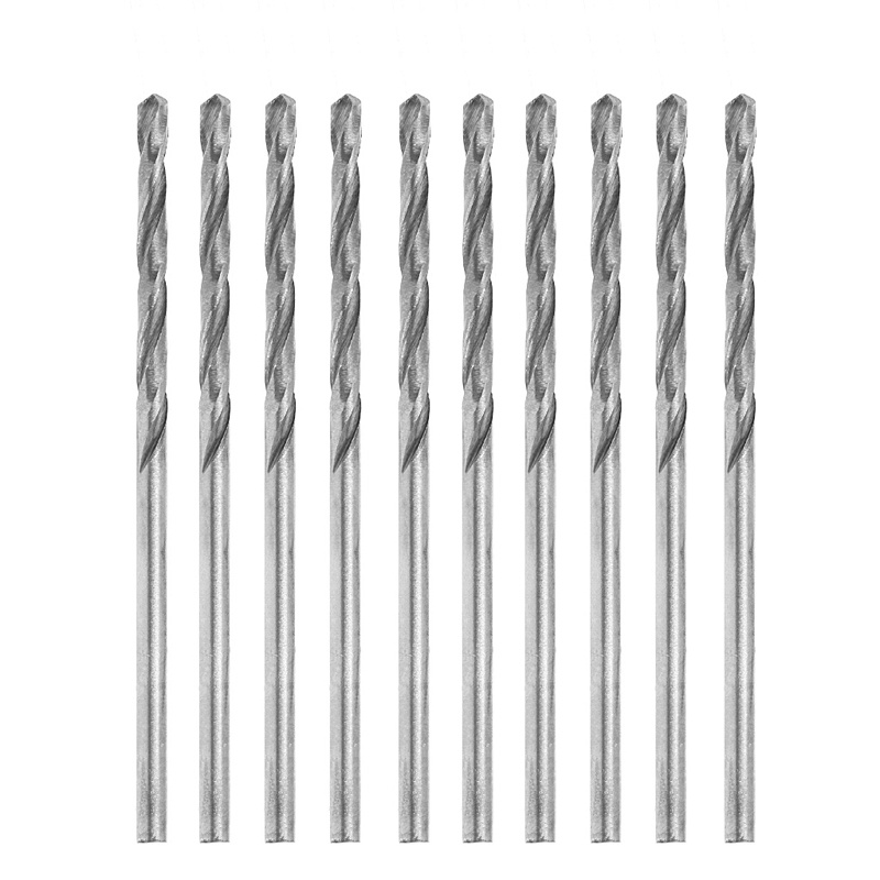 Bt Multifungsi 10pcs Mata Bor Twist Shank Lurus 0.8mm Micro HSS Kecil