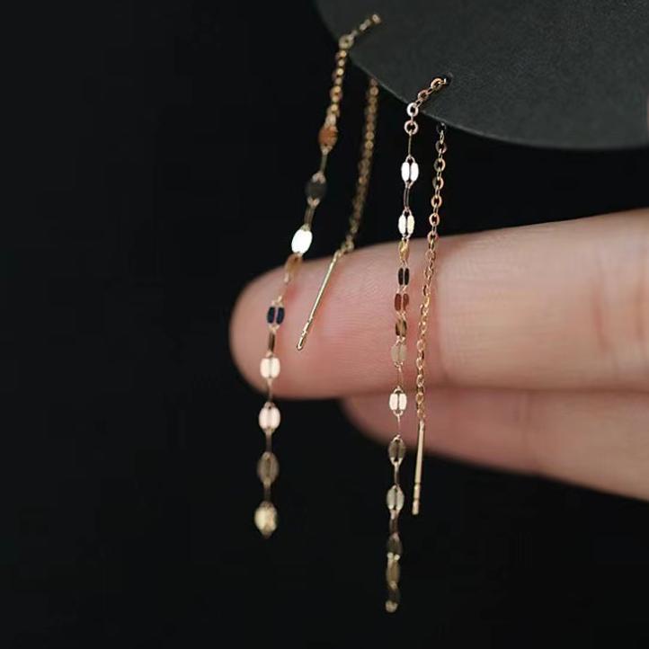 SALEE.. ✨♥️COD✅Anting Korea Wanita Titanium Panjang Anti Karat Lapis Emas 18K Aksesoris Giwang Antin