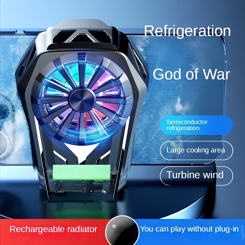 Funcooler L08 Mobile Phone Fan Cooler Radiator Pendingin HP Dilengkapi Baterai 2000MAh Colorful RGB 