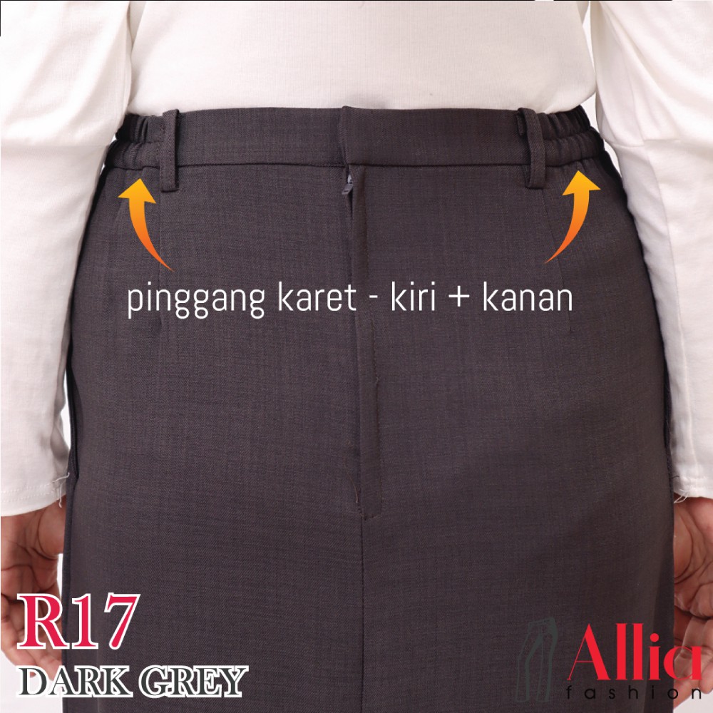 ALLIA R17 DARK GREY M - 7L - ROK SPAN WANITA - ROK SPAN JUMBO - ROK SPAN PANJANG WANITA