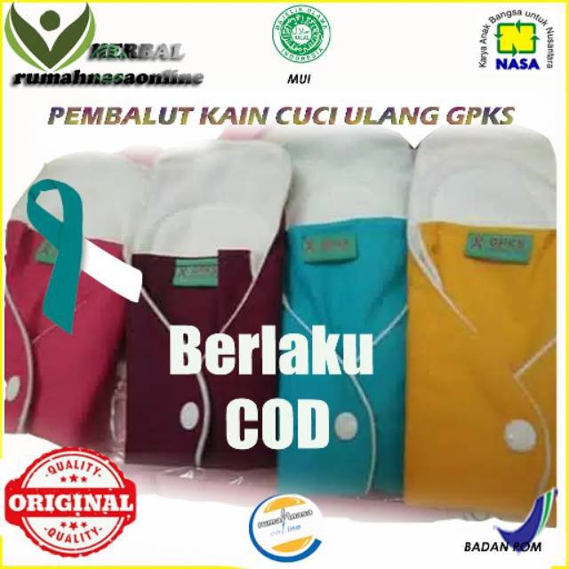 dijamin ori Pembalut kain cuci ulang serat bambu bertahan 7 tahun dgn lapisan waterproof gpks nasa