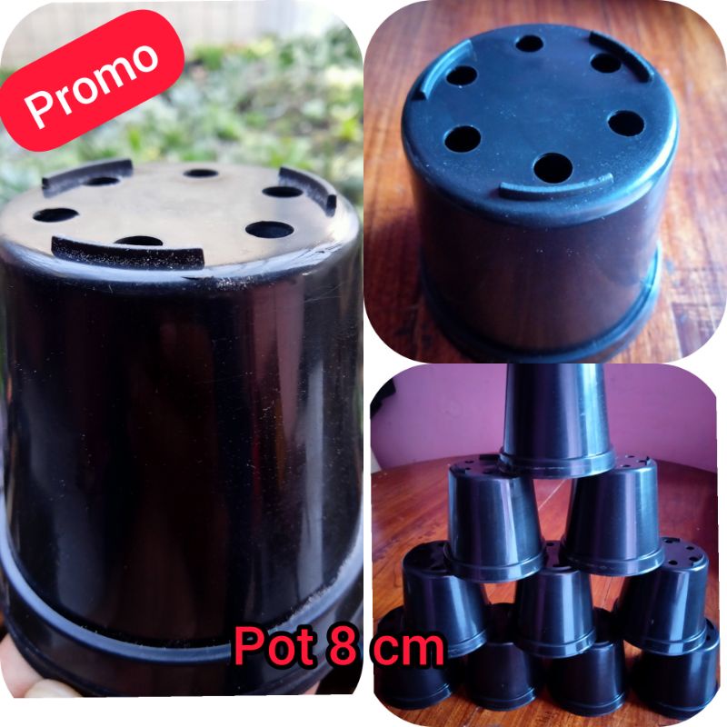 pot bunga 8cm (hitam)