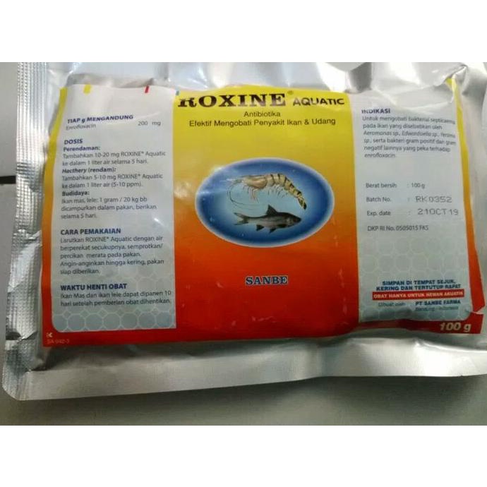 BERGARANSI obat ikan roxine aquatik antibiotik endrofloxatin untuk hewan aquatik