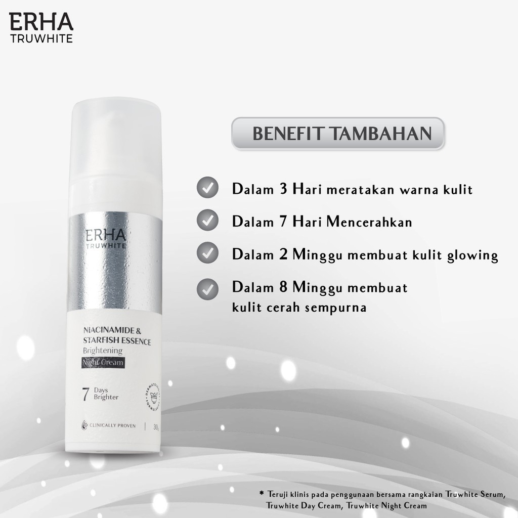 erha21 ERHA Truwhite Niacinamide &amp; Starfish Essence Brightening Night Cream 30g