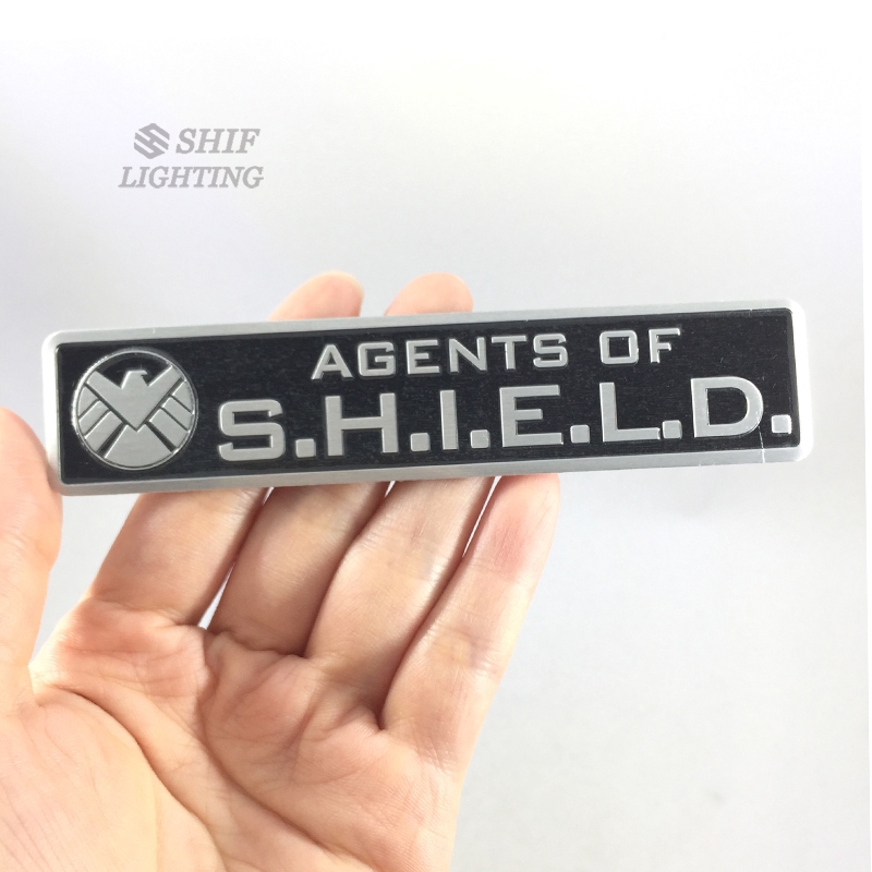 1Pc Stiker Emblem Aluminium Agent Shield s.h.i.e.l.d Marvel untuk Mobil / Motor