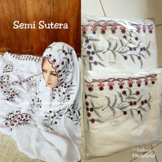 Mukena TerusanLajuran Bordir Bahan Semi Sutra