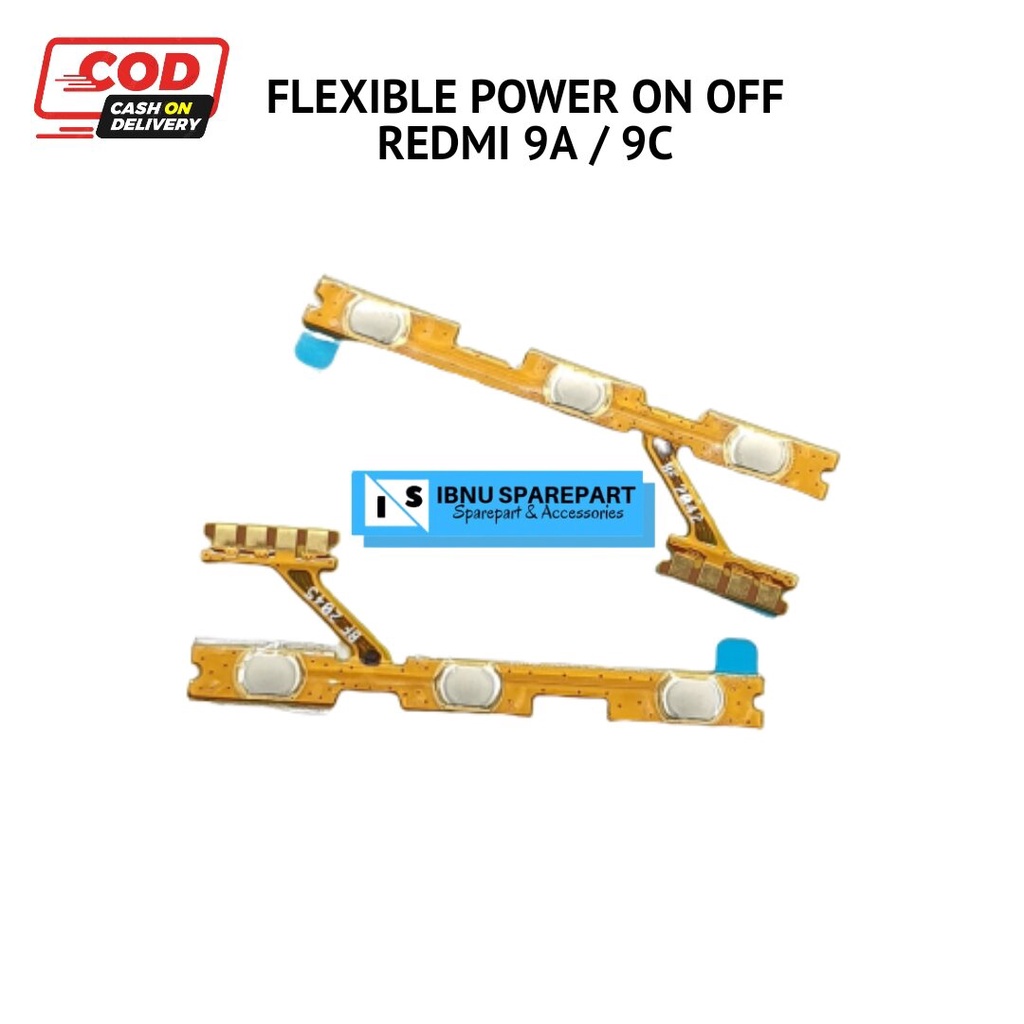 Flexible Flexibel on off Volume Xiaomi Redmi 9A 9C - Fleksibel Switch Tombol Power Original