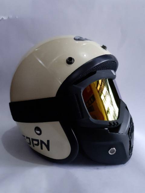 Helm JPN ARC CREAM DENGAN GOGGLES MASK