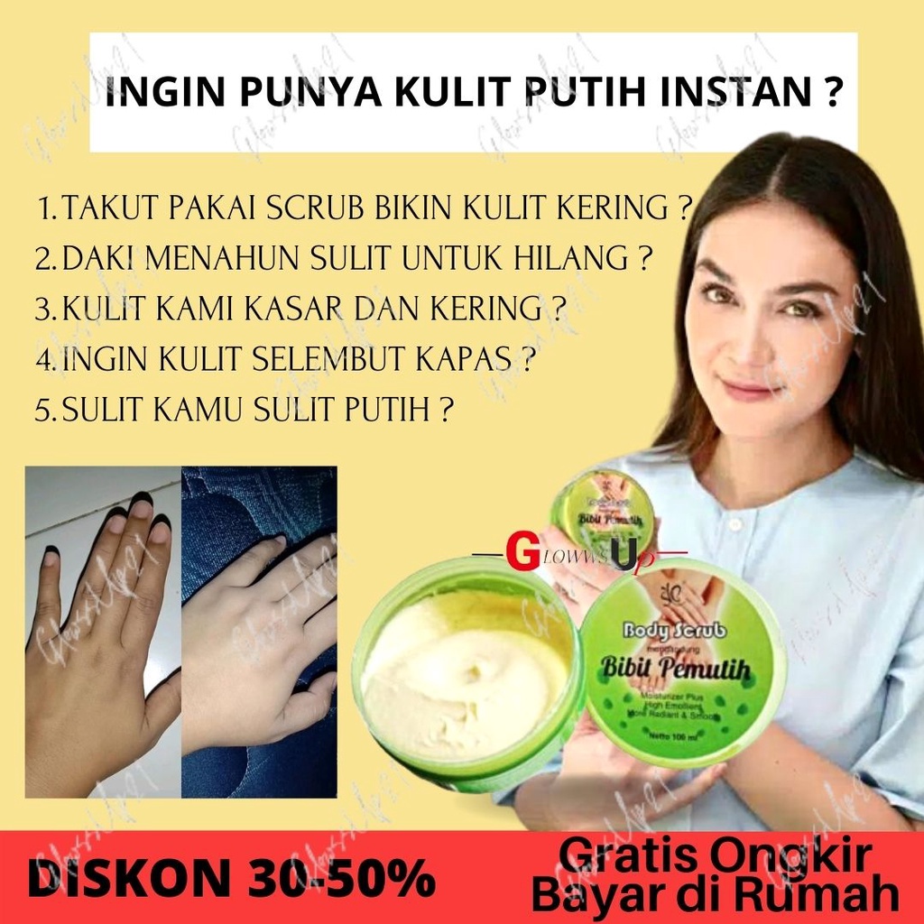 LULUR PEMUTIH BADAN SYB BODY SCRUB BIBIT PEMUTIH BPOM 100ML LULUR BIBIT PEMUTIH PERAWATAN TUBUH