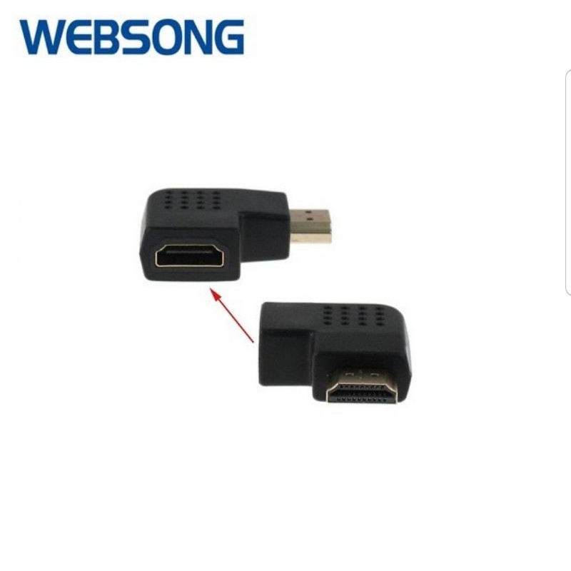 Connector HDMI Male to Female L Shape Websong