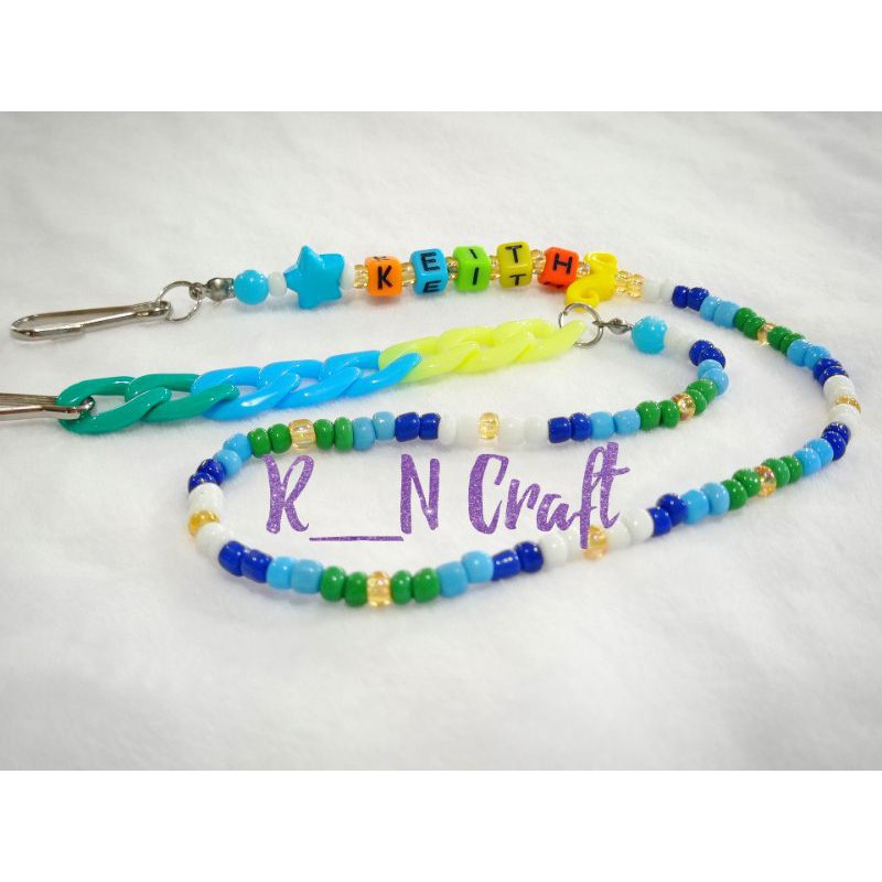 Strep Mask Custom nama anak /Tali Masker Nama anak / Kalung Masker anak