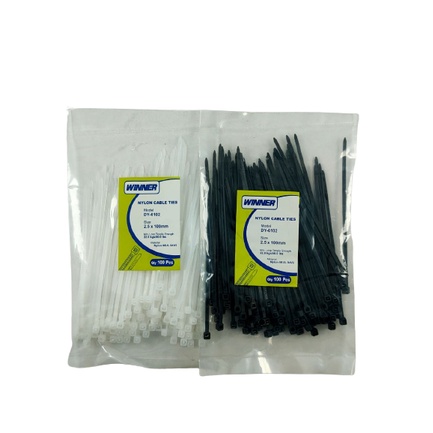 Kabel Ties Winner DY6102 Nylon Cable Tie 2.5 x 100mm Tis 100pcs