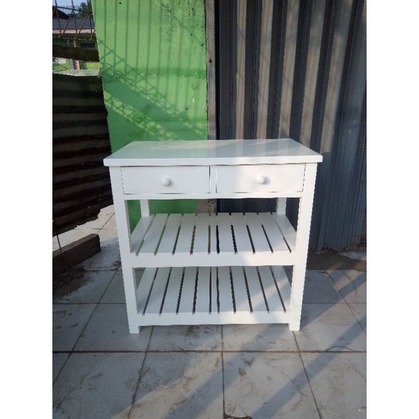 meja laci susun kayu jati belanda