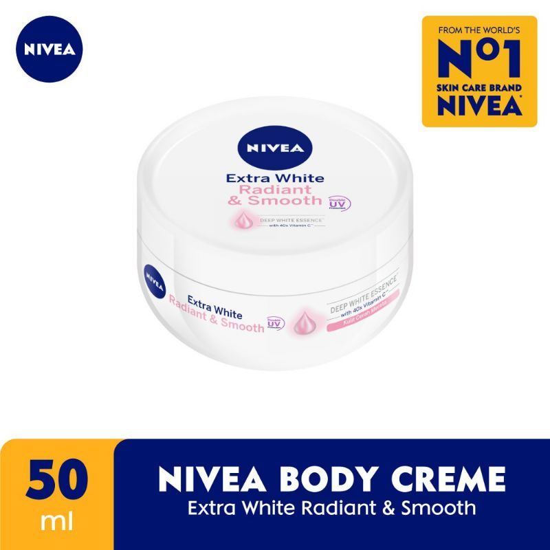 `ღ´ PHINKL `ღ´ NIVEA extra white radiant &amp; smooth CREAM 50ML  hand and body lotion pelembab