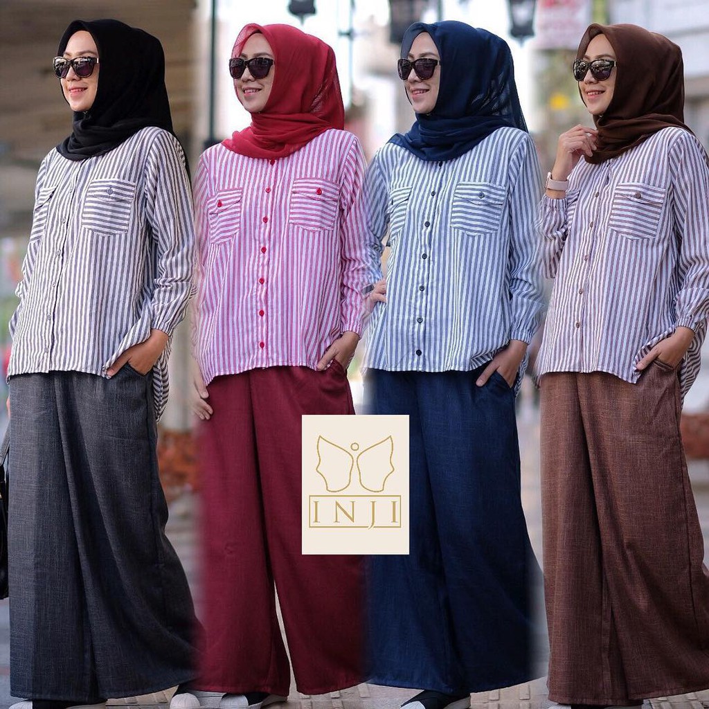 INJI SET fashion baju muslim wanita terbaru COD Bayar ditempat