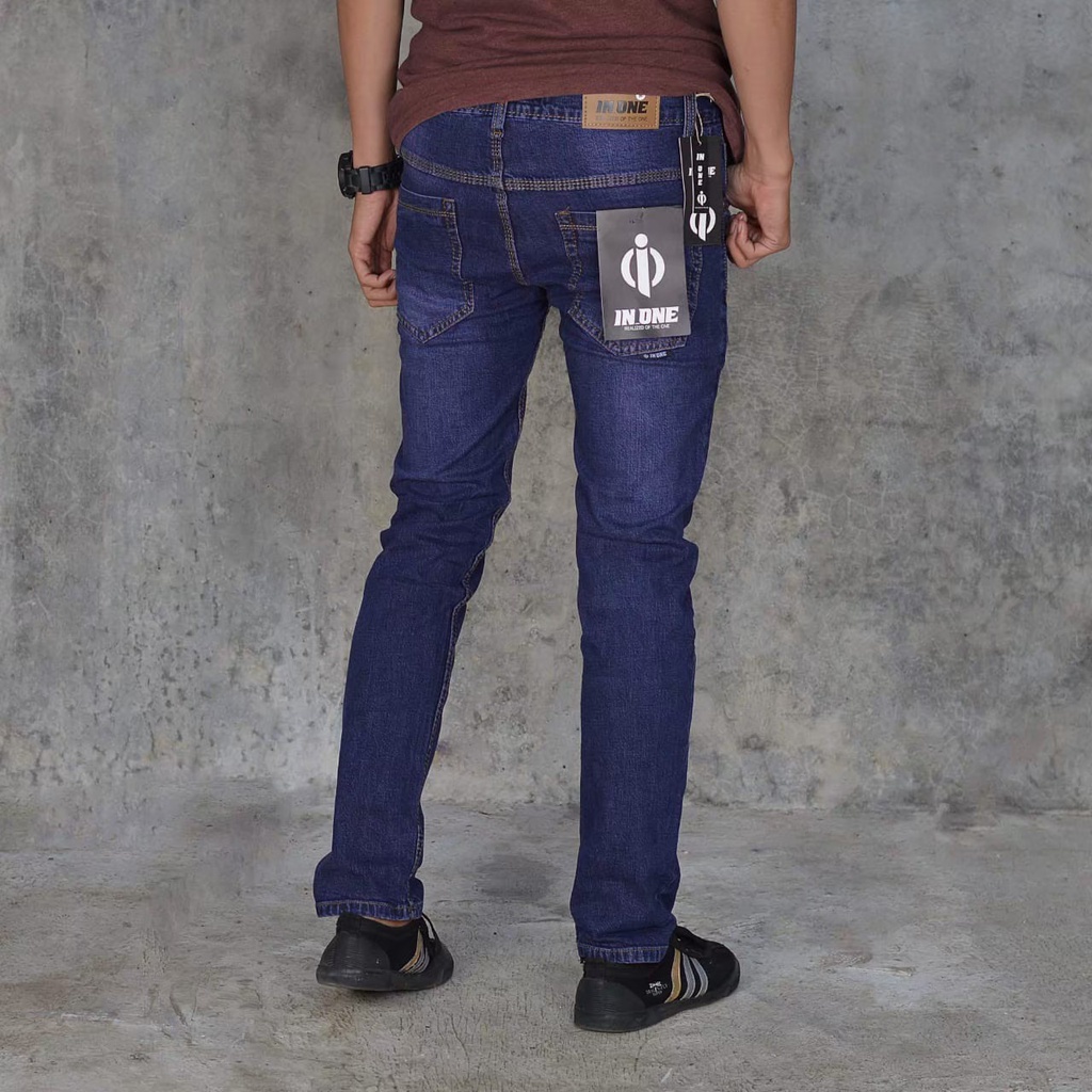 Jeans IN ONE ORIGINAL Celana jeans Panjang Pria Celana jeans warna retro ungu Seri Art INJP622