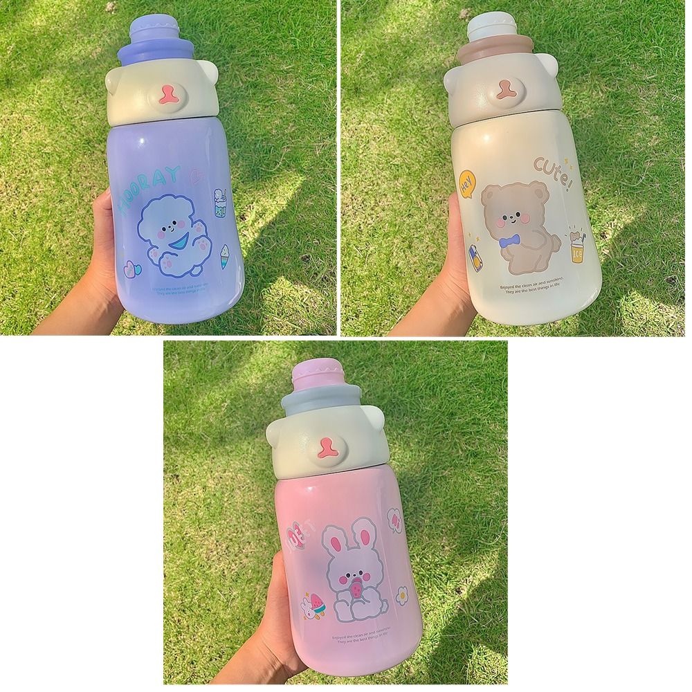 Top 1130ML Thermal Mug Insulated Kapasitas Besar Gadis Lucu Cangkir Jerami