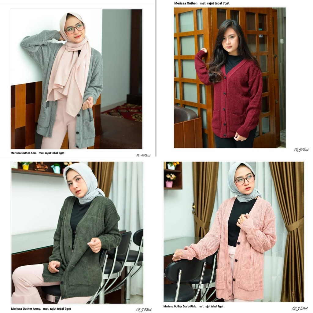 MERISSA CARDY PREMIUM KNIT / Cardigan Rajut XL / Merissa Outer Knit / Cardigan Sweater Wanita-4