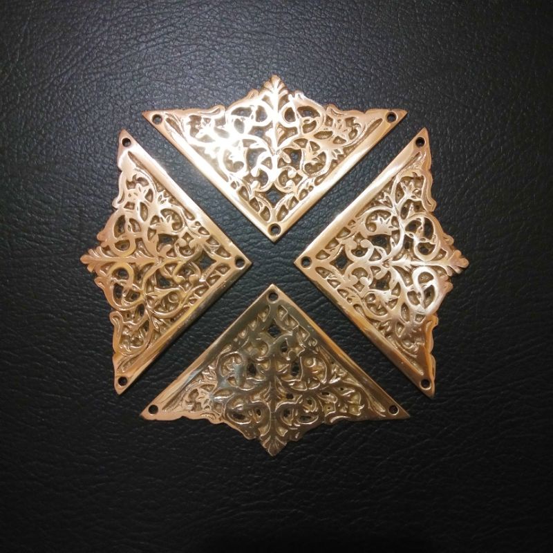 Siku ukir kuningan aksesoris meja pintu ornamen pengaman furnitur