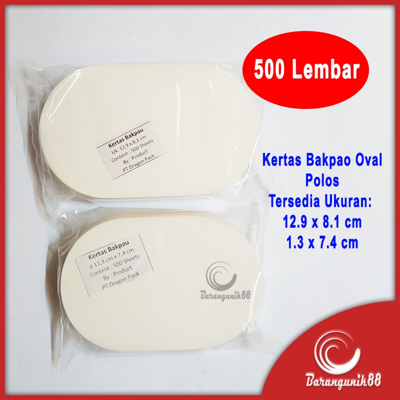 [Oval] Kertas Bakpao Pao Alas Bakpau Bapao 7cm 8cm 9.5cm 10.5cm Isi 500 Lembar Greaseproof