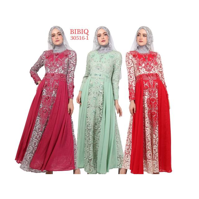 Baju Gamis Maxi Dress Gaun Pesta Muslim Bibiq 30516