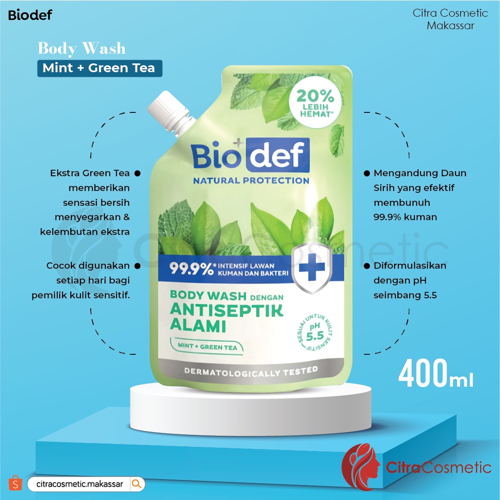 Biodef Body Wash Pouch 400 Ml Natural Protection Series