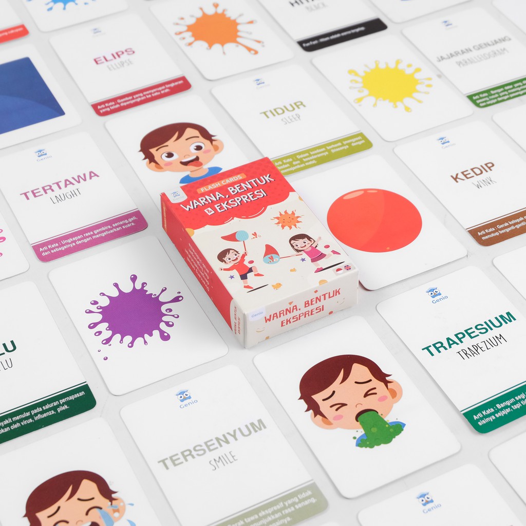 FlashCard / Flash Card Edukasi Anak Mainan Edukasi Anak Kartu Pintar Balita 1-6 Tahun PAUD TK SD MUSLIM ISLAM ISLAMI HIJAIYAH ANGKA ALFABET BENDA SEHARI HARI HEWAN KENDARAAN ABJAD ANGKA ARAB WARNA BENTUK EXPRESI TUBUH KELUARGA ANATOMI INDONESIA INGGRIS-WARNA, BENTUK, EKSPR