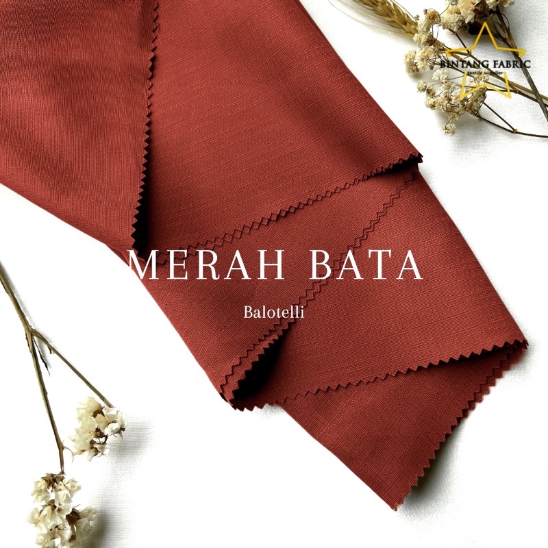 Bahan Bintang Fabric Kain Baloteli Polosan 1 meter-Merah Bata
