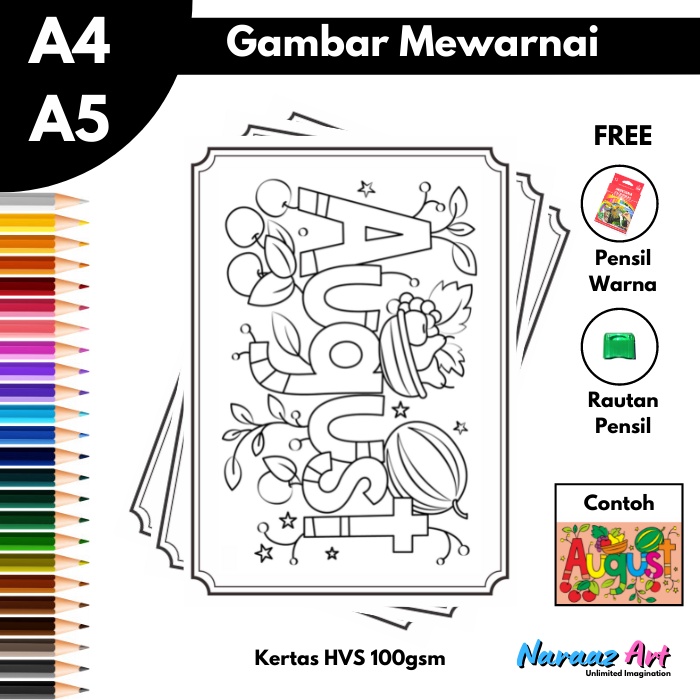 

Gambar Mewarnai Nama Bulan Gambar Sketsa Bukan Buku TK SD PAUD Kertas HVS 100gr
