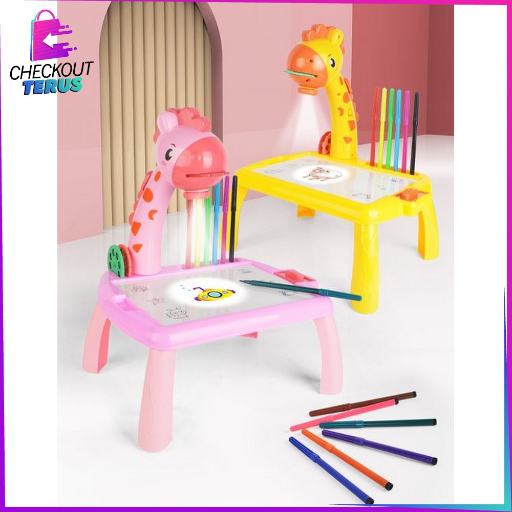 CT M30 M47 Mainan Learning Easel 3in1 Mainan Edukasi Drawing Black &amp; White Board dengan Magnet dan Papan Tulis Proyektor Anak