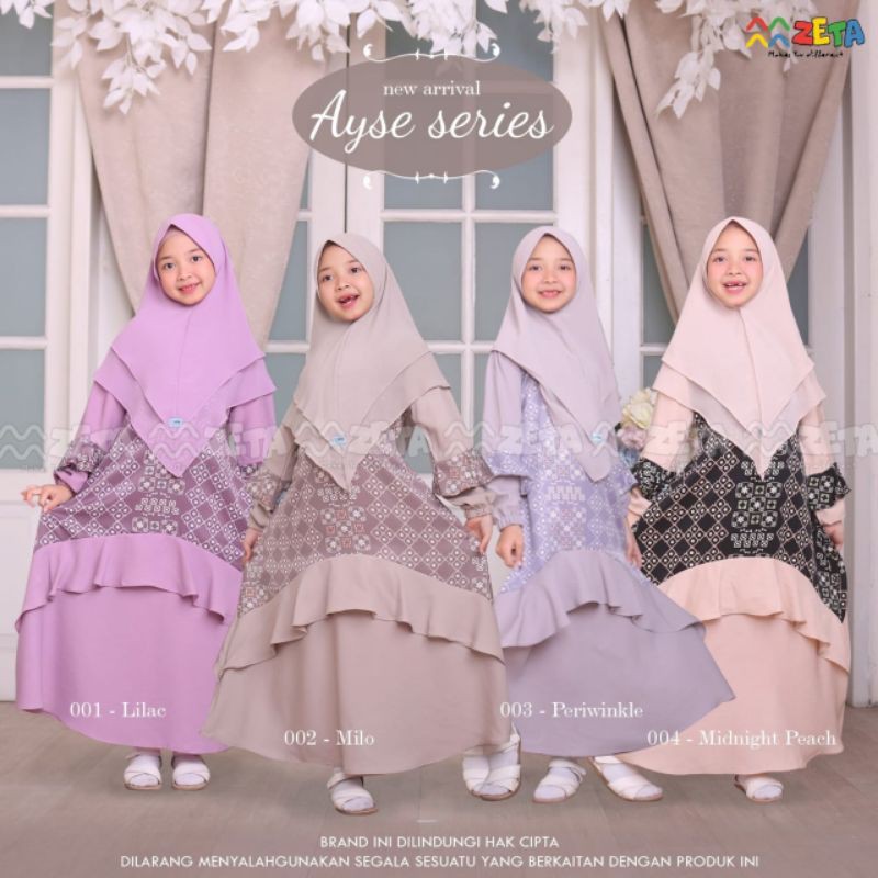 Fashion Anak Gamis Ayse Series by Zeta Outfit Bahan Maxmara Lux Usia 4 sampai 13 Tahun