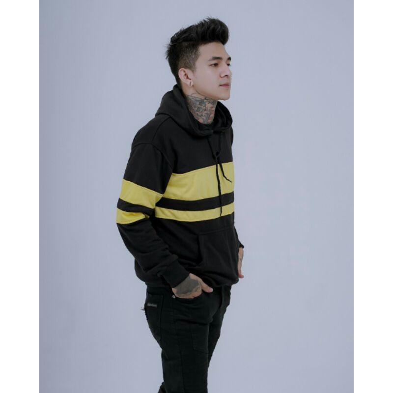 Sweater Hoodie Sweater Pria Sweater Salviohexia Hitam Kombi Kuning